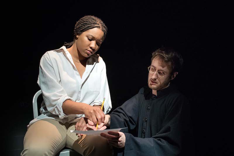 Aundria Brown and Aubie Merrylees in Saint Joan at the Broad Stage. (Photo by C. King Photography)