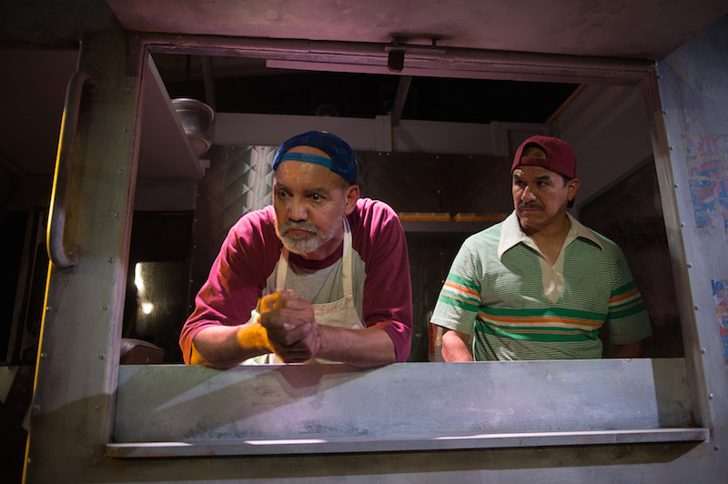 Jesús Castaños-Chima and Tony Dúran in Leon Martell’s ICE at 24th Street Theatre. (Photo by Cooper Bates)