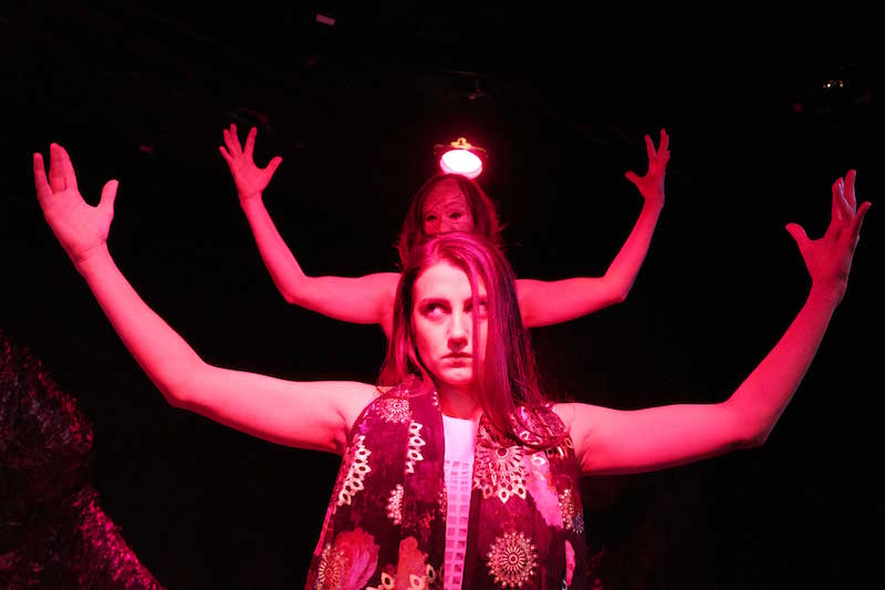 Julie Bersani (foreground) and Kim Hamilton in D.G. Watson's The Tragedy: A Comedy at The Pico. (Photo by Ahmed Best)