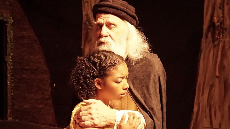 Leon Russom and Kita J. Grayson in The Tempest at the Whitemore-Lindley Theater Center.  (Photo by Ted Ringeisen)