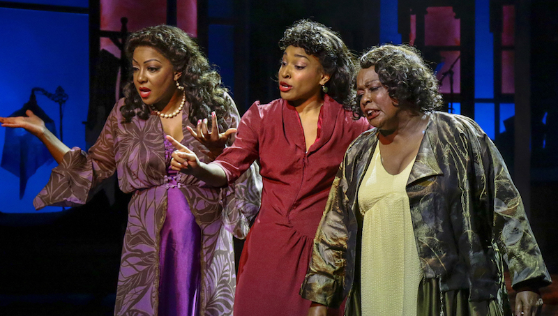 Paulette Ivory, Bryce Charles and Yvette Cason in Blues in the NIght at the Lovelace Studio Theater at Wallis Annenberg Center for the Performing Arts. (Photo by Lawrence K.Ho)