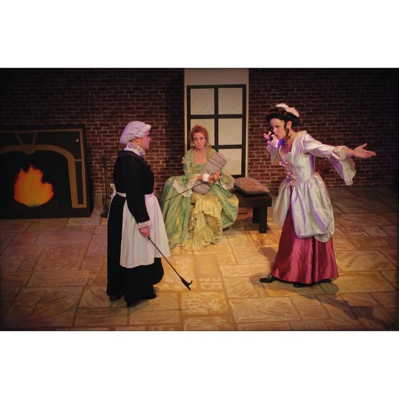 Sarah Nilsen, Katy Laughlin and Jo Ann Mendelson in Arthur M. Jolly’s The Lady Demands Satisfaction at Loft Ensemble. (Photo by Victoria Anne Greenwood)