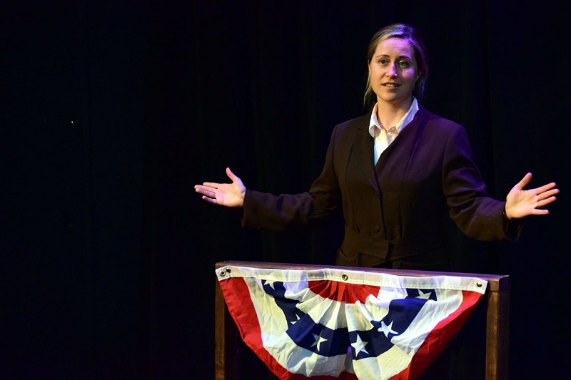 Margy Love in Mona Z. Smith and Traci Mariano’s Fire in a Dark House at The Whitefire Theatre. (Photo by Doug Engalla)