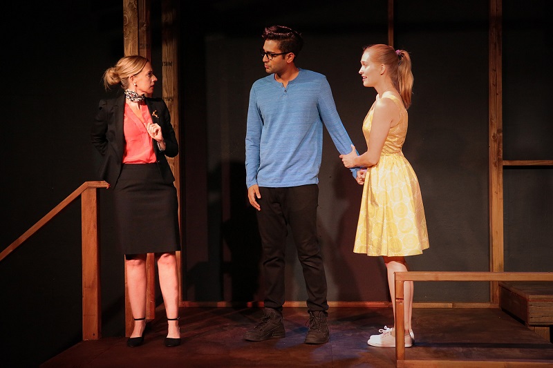 Laura Faye Smith, Kapil Talwalkar and Britt Harris in Philip Ridley’s Radiant Vermin by Door Number 3 
at The Odyssey Theatre. (Photo by Linda Posnick)