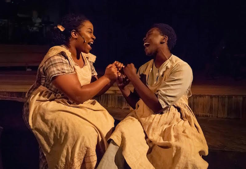 Elizabeth Adabale and Gabrielle Jackson in Marsha Norman, Brenda Russell, Allee Willis and Stephen Bray's adaptation of Alice Walker's The Color Purple by Greenway Arts Alliance at Greenway Court Theatre. (Photo by Darrett Sanders)