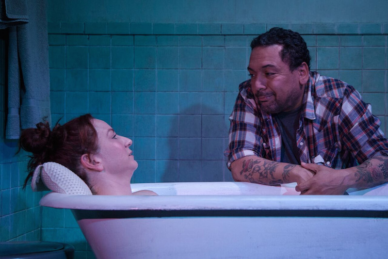 Katy Sullivan and Felix Solis in Martyna Majok’s Cost of Living at The Fountain Theatre. (Photo by Geoffrey Wade)