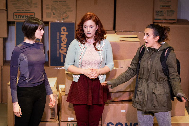 Devin Sidell, Madeleine Heil and Julie Bersani in Amy Dellagiarino's The Value of Moscow by Sacred Fools Theater Company at the Broadwater Second Stage. (Photo by Matt Kamimura)