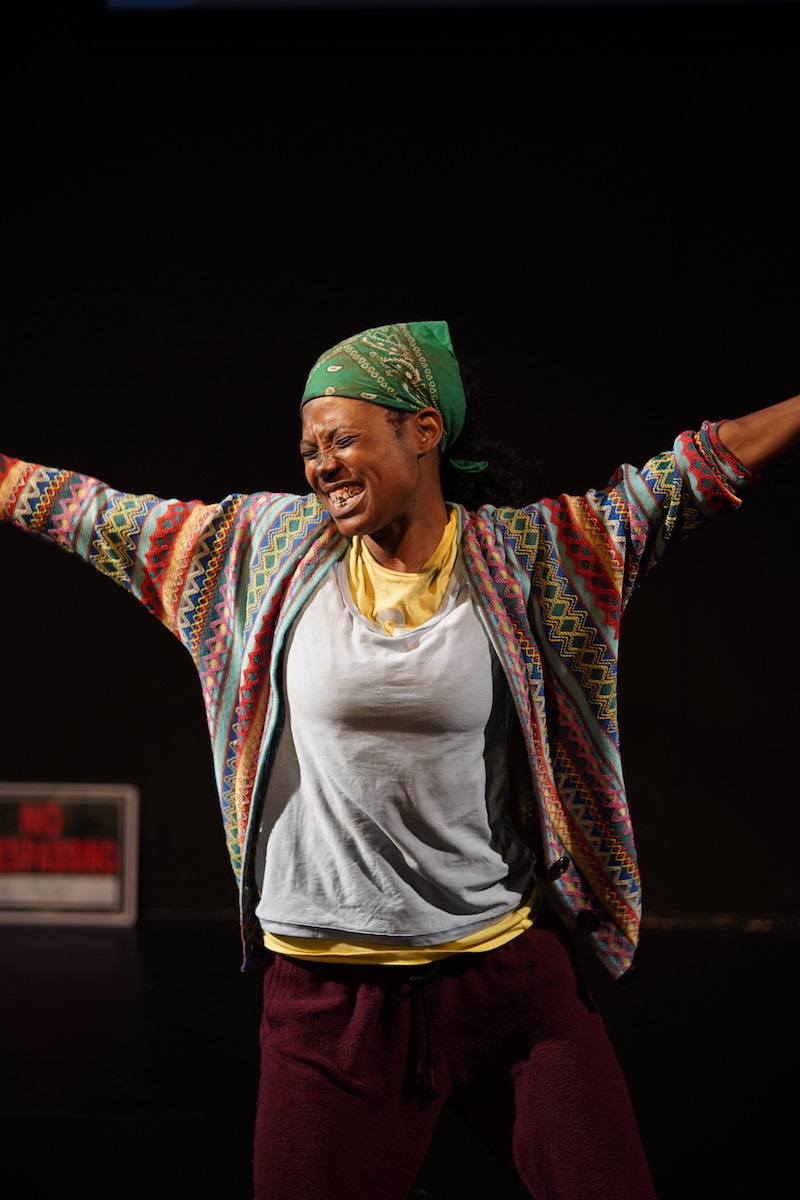 Kathryn Taylor Smith in her play A Mile in My Shoes at Hudson Backstage Theatre. (Photo by Rich Clark)