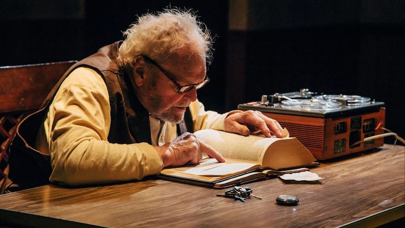 Brian Dennehy in Samuel Beckett's Krapps' Last Tape at the Geffen Playhouse. (Photo by Jeff Lorch)