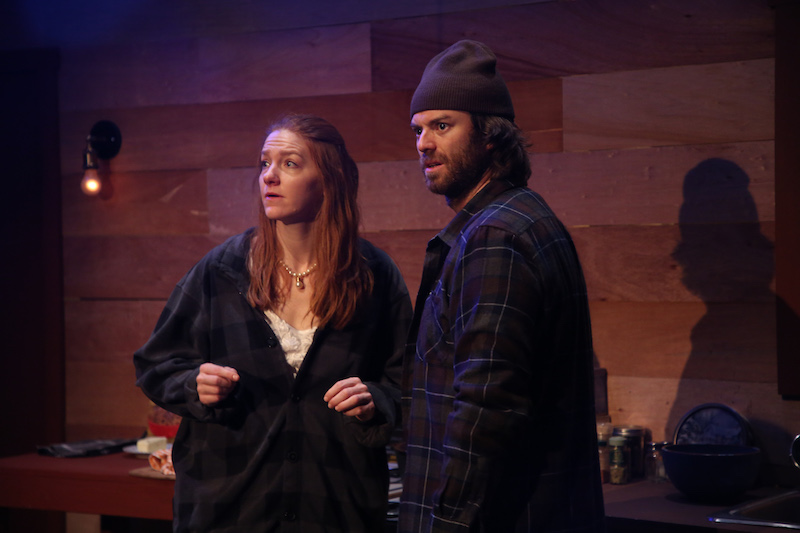 Caitlin Carleton and Chris Cardano in Cindy Lou Johnson's Brilliant Traces at The Lounge Theatre. (Photo by John Dlugolecki)