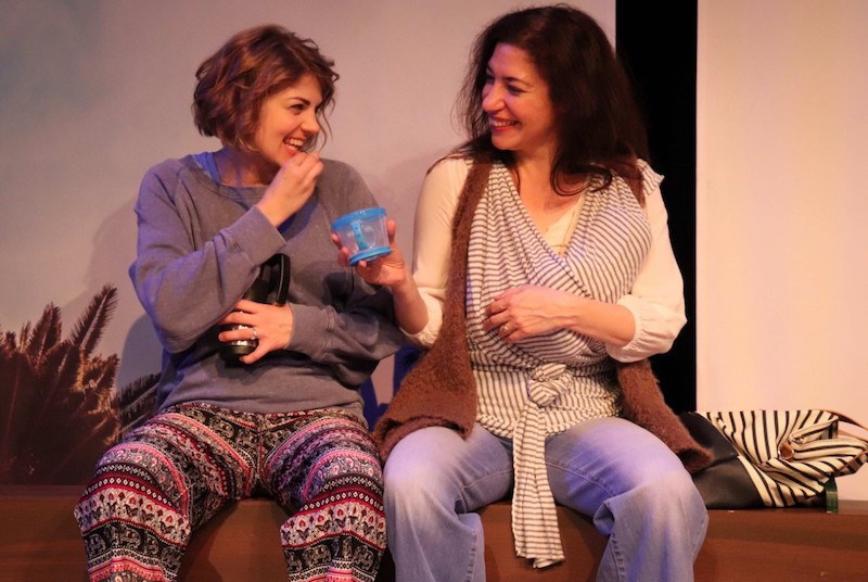 Kate Huffman and Arianna Ortiz in Friends with Guns at The Road Theatre on Magnolia. (Photo by Brian M. Cole)