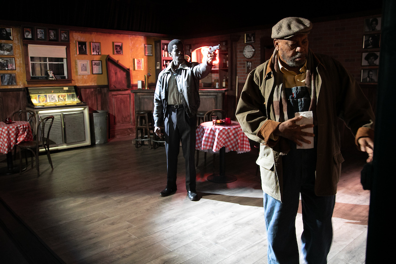 Jeff Rolle, Jr. and Earl Billings in No Place to Be Somebody at Waco Theater Center. (Photo by LeReef Photography)