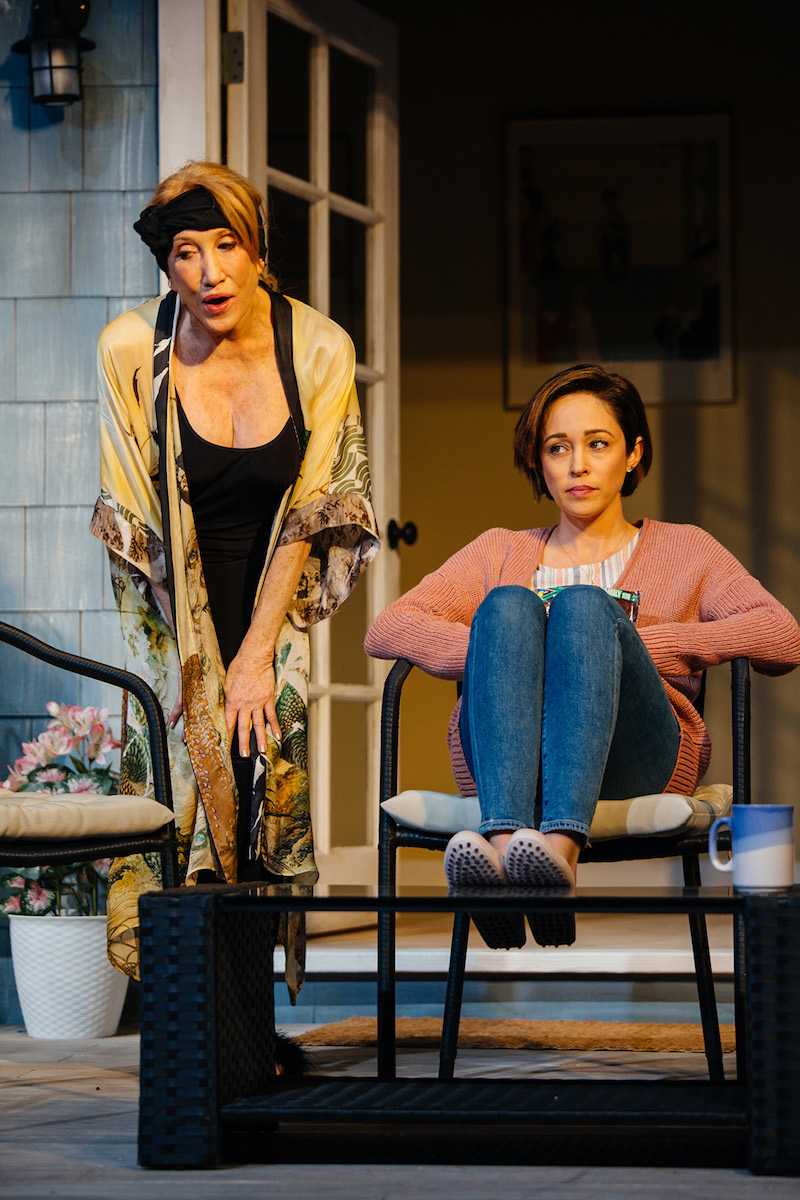 Diane Carey and Autumn Reeser in Too Much Sun at The Odyssey. (Photo by Jeff Lorch)