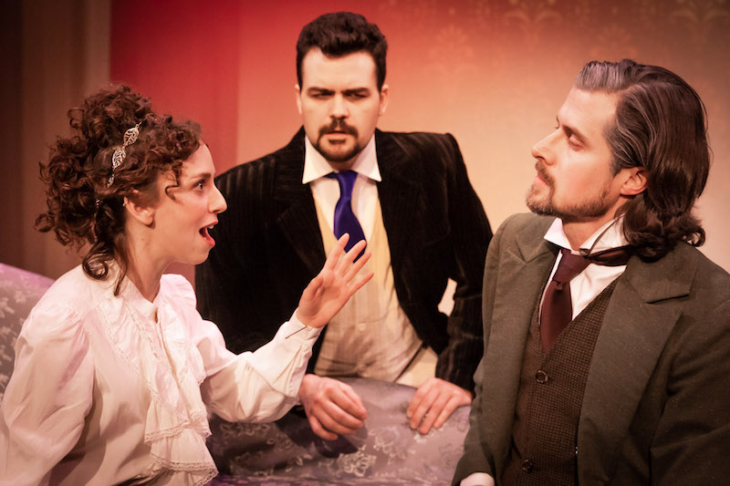 Jessie Sherman, Gregory Crafts and Alex Knox in Ada and the Engine at studio/stage. (Photo by Matt Kamimura)