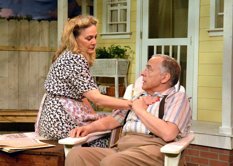 Francesca Casale and Mark Belnick in Arthur Miller's All My Sons at The Lounge Theatres. (Photo by Ed Krieger)