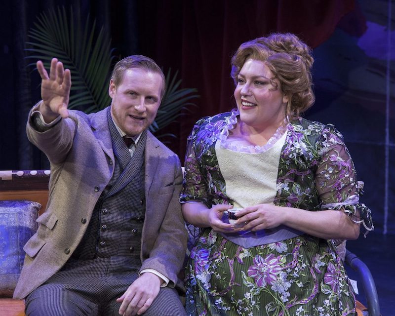 John Bobek and Abigail Marks in Cicely Hamilton’s Diana of Dobson’s at the Kiki & David Gindler Performing Arts Center. (Photo by Geoffrey Wade Photography)