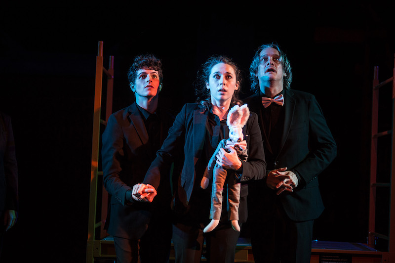 Brady Dalton Richards, Rachel Weck and Carlos Larkin in The Miraculous Journey of Edward Tulane at 24th Street Theatre. (Photo by Cooper Bates)