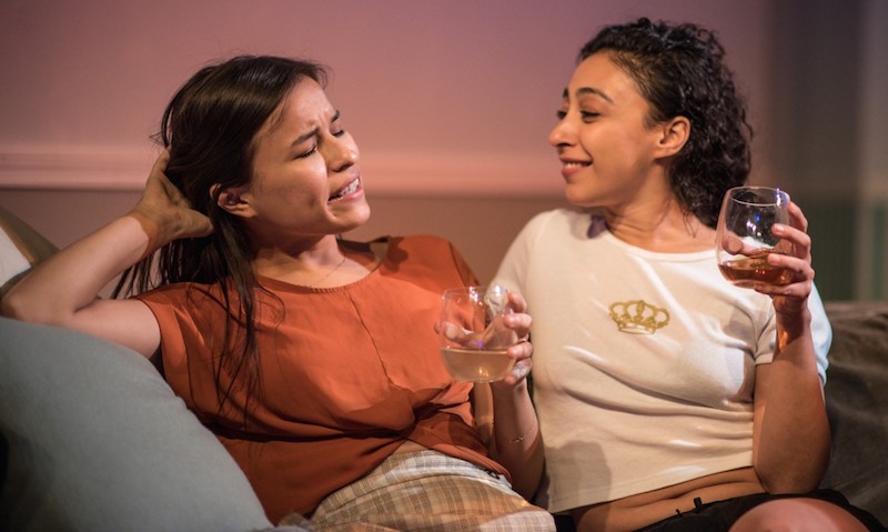 Shayna Jackson and Mehrnaz Mohammadi in Liz Lanier's Sand Moon at the Son of Semele Theatre. (Photo by Jenn Spain)