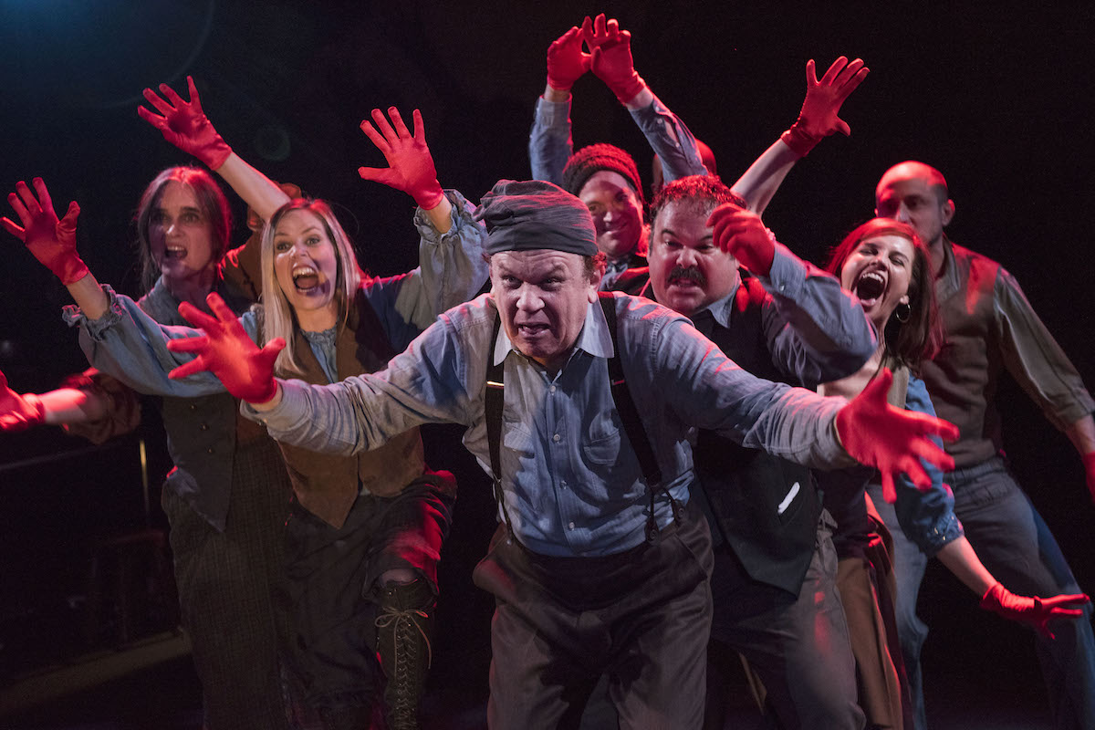 The cast of Gather: Surprising Stories & Other Mischief at Pasadena Playhouse. (Photo credit: Nick Agro)