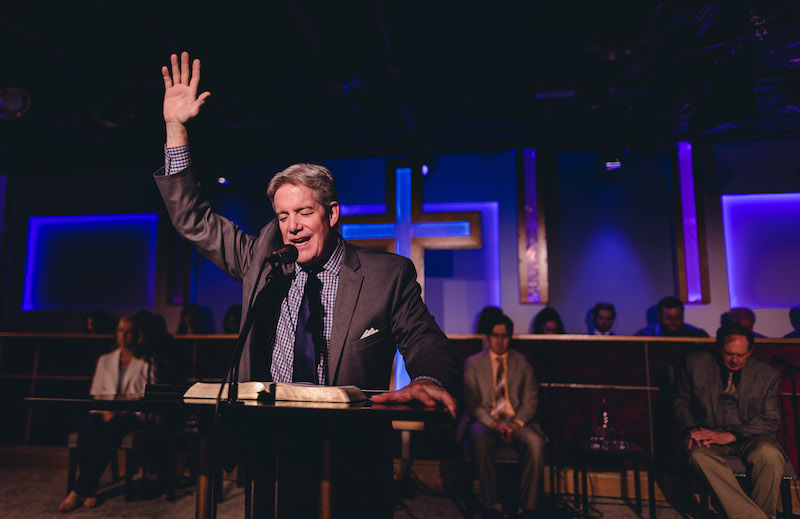 Townsend Coleman in Lucas Hnath’s The Christians at Actors Co-op. (Photo by Matthew Gilmore)