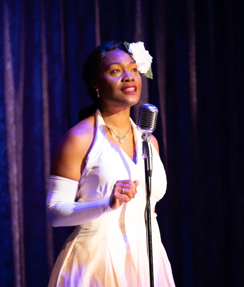 Deidrie Henry in Lanie Robertson's Lady Day at the Emerson Bar and Grill at the Garry Marshall Theatre. (Photo by Aaron Batzdorff)