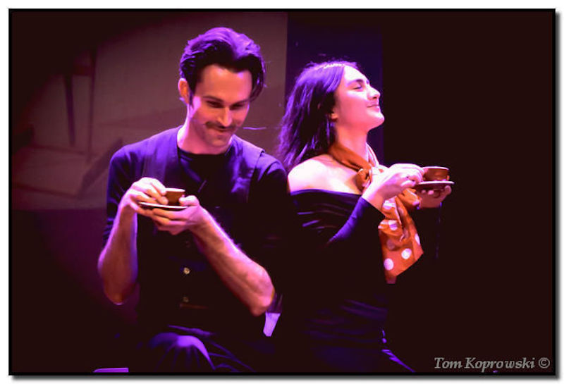 James Domeyko and Marta Kiec-Gubala in The Trial of Dali at The Ruby Theatre at The Complex for the Hollywood Fringe Festival. (Photo by Tom Koprowski)