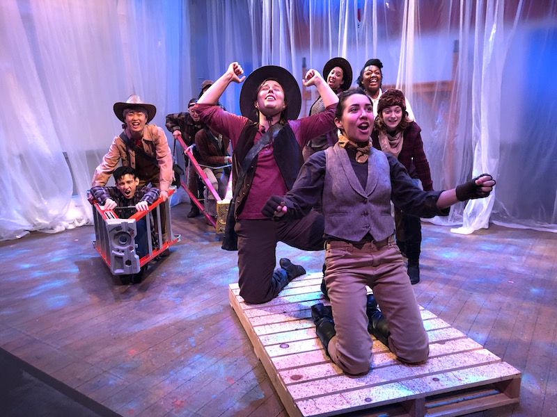 The cast of Jacklyn Backhaus’s Men On Boats at Son of Semele Theater. (Photo by Alex Wells)