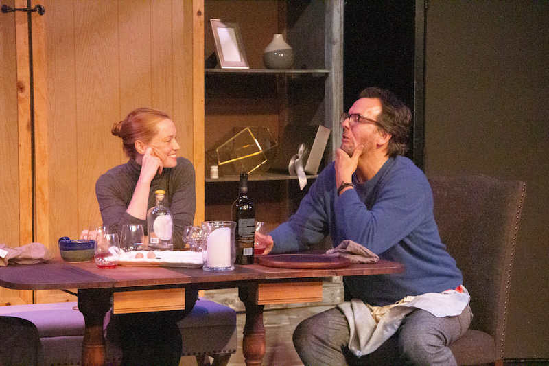 Samantha Sloyan and Jay Huguley in Dinner with Friends at the Beverly Hills Playhouse. (Photo Courtesy of Crimson Square)