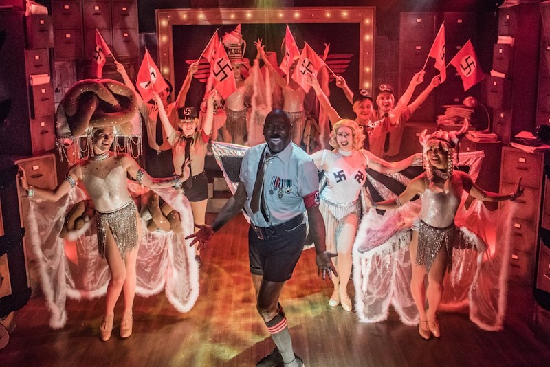 Michael A. Shepperd and the ensemble in Mel Brooks's The Producers at Celebration Theatre. (Photo by Matthew Brian Denman)