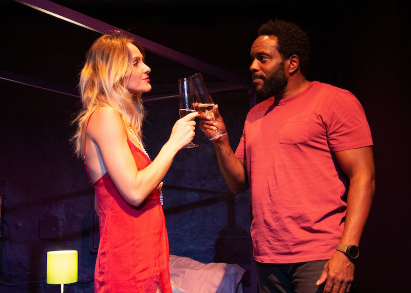 Beau Garrett and Chad L. Coleman in Susan Eve Haar's Saugerties at the Hudson Guild Theatre. (Photo by Pei-Yu Lai)