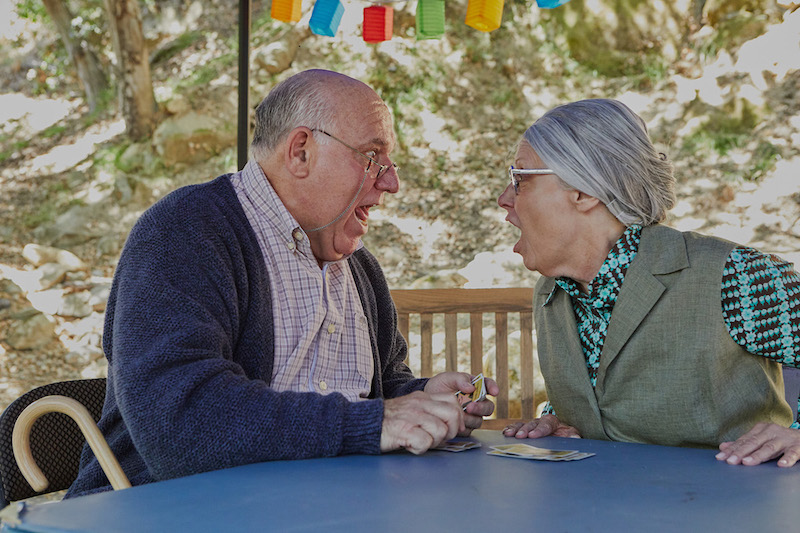 Allen Blumenfeld and Katherine James in The Gin Game at Will Geer's Theatricum Botanicum. (Photo by Kevin Hudnell)