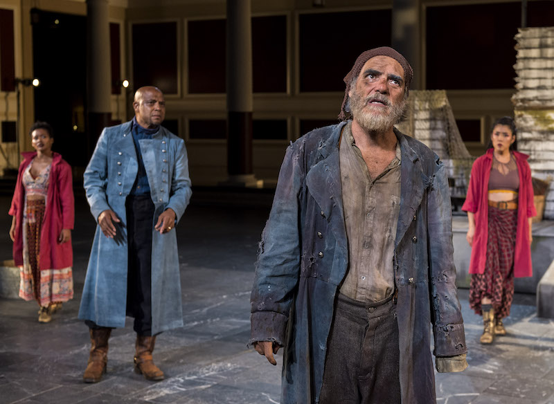 Jaquita Ta’le, Lester Purry, Eric Hissom and Eunice Bae in Aaron Posner's The Heal at The Getty Villa. (Photo by Craig Schwartz)