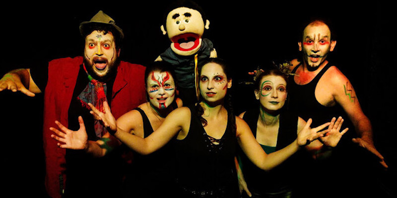 Steve Alloway, Coralie Bastiaens, Laura Fodera, Rosalie Alspach and Mike Targus in Shakespeare’s A Midsummer Night’s Dream at Zombie Joe’s Underground Theatre. (Photo by Brendan Slezak)