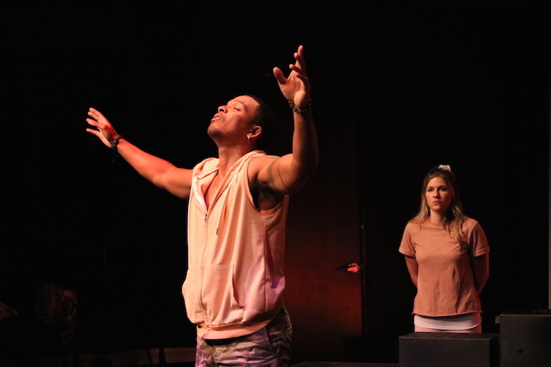 Myles Bullock and Miranda Wynne in We Are Proud to Present... at Third Culture Theatre.