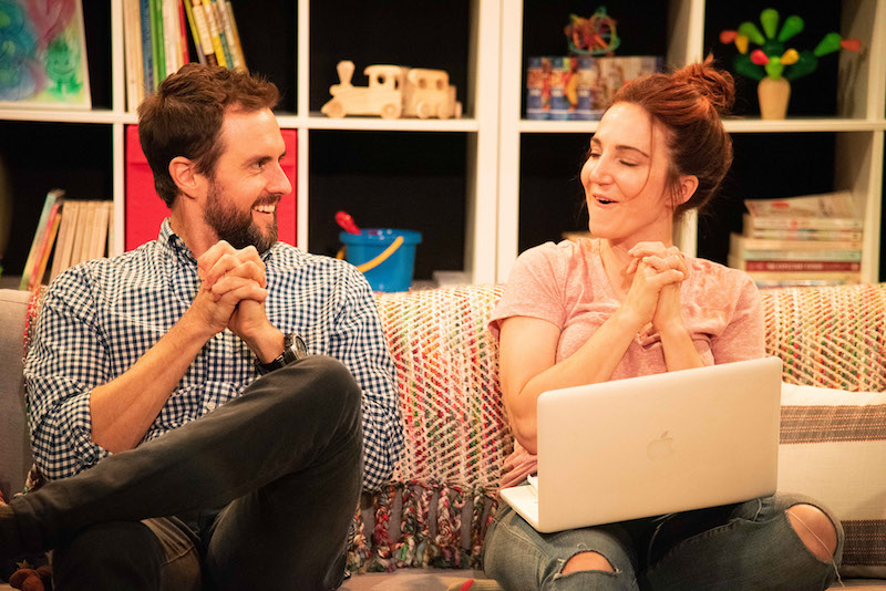 Tim Peper and Sarah Utterback in A Kid Like Jake at the Carrie Hamilton Theatre at Pasadena Playhouse. (Photo by Dean Cechvala)