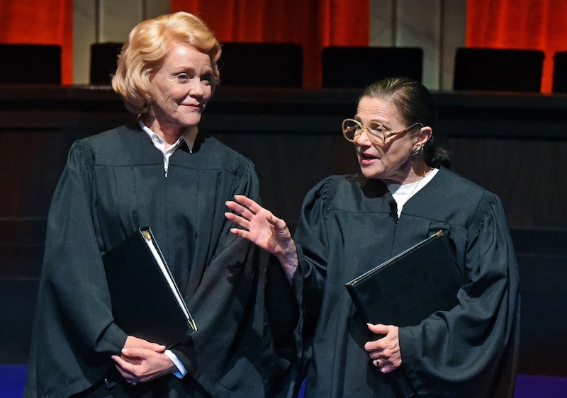 Stephanie Faracy and Tovah Feldshuh in Jonathan Shapiro's Sisters in Law at the Wallis Performing Arts Center. (Photo by Kevin Parry)