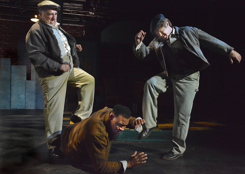 John Apicella, Preston Butler III and Joe Coffey in The Double V at the Matrix Theatre. (Photo by Ed Krieger)