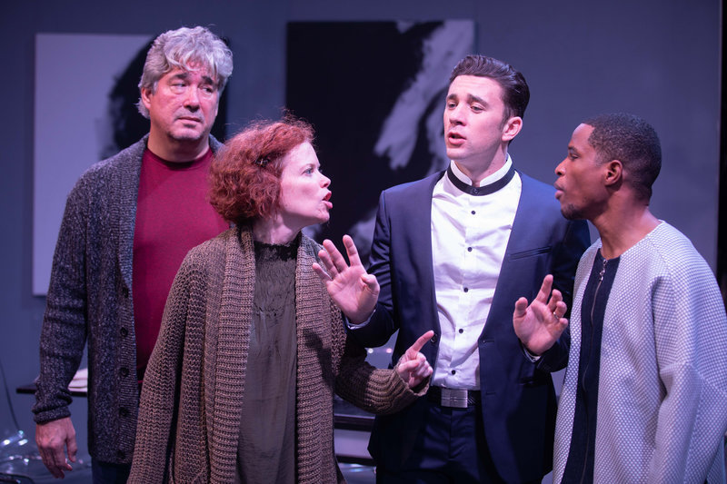 Darrett Sanders, Ann Noble, Billy Flynn and Jefferson Reid in Neil McGowan's Disposable Necessities at Rogue Machine in the Electric Lodge. (Photo by John Perrin Flynn)