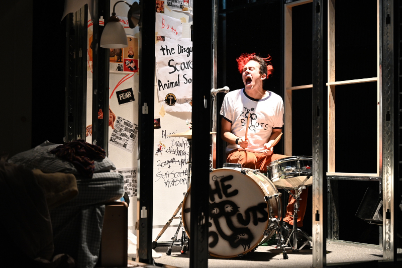 Zackary Stone Gearing in Circle X Theatre Co.’s punkplay by Gregory S. Moss. (Photo by Gary Leonard)