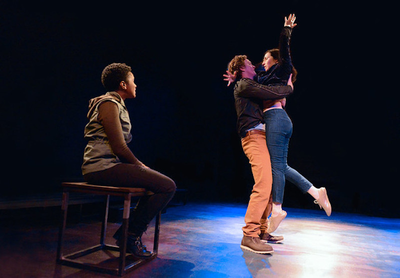 Kacie Rogers, Ross Philips and Carrie Keranen in Bob DeRosa's Gifted at the Broadwater Black Box. (Photo by Jessica Sherman)