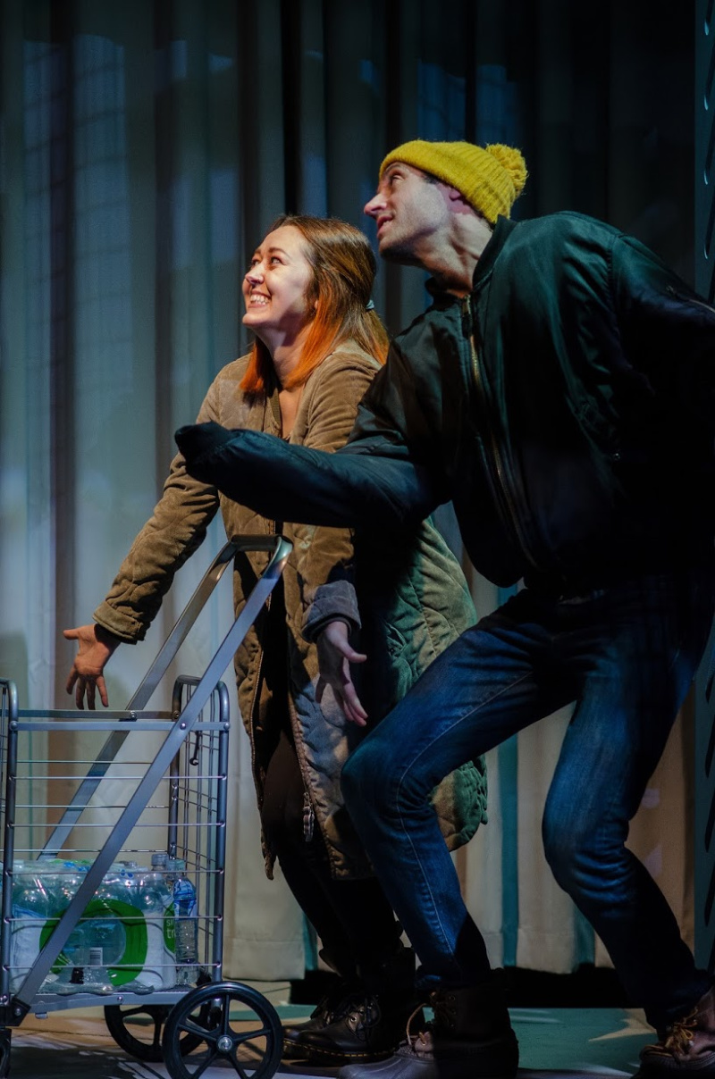 Hannah Prichard and Christopher Reiling in EST/LA's production of Don Cummings’s The Water Tribe at VS. Theatre. (Photo by Glover Burk Photography)