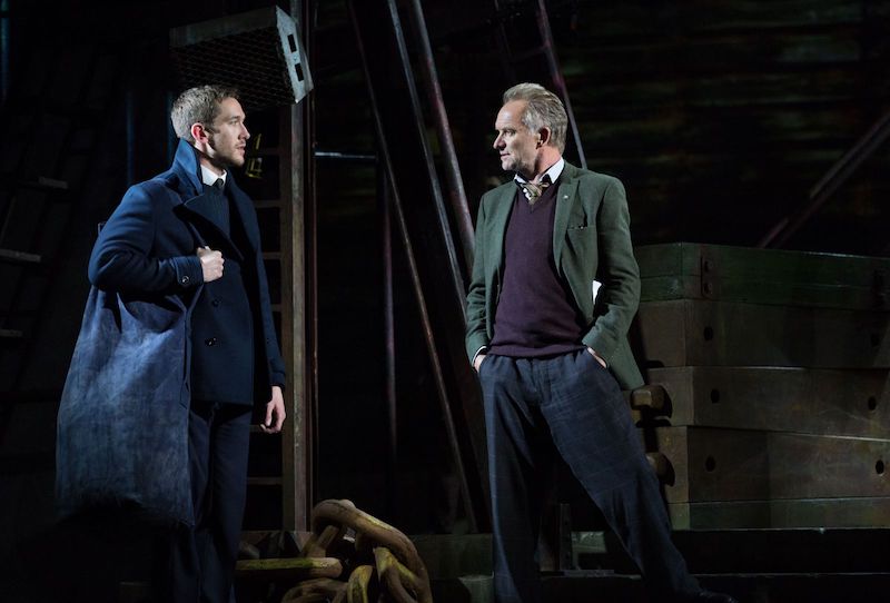 Oliver Savile and Sting in The Last Ship at the Ahmanson Theatre. (Photo by Cylla von Tiedemann)