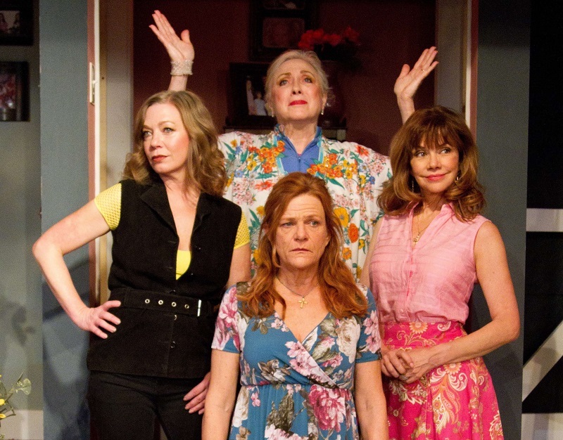 Rachel Sorsa, Sharon Garrison, Bobbie Eakes and Dale Dickey in Del Shores’s This Side of Crazy at Zephyr Theatre. (Photo by Karianne Flaathen)