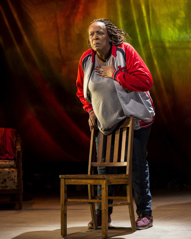 Dael Orlandersmith in Until the Flood  at the Kirk Douglas Theatre. (Photo by Craig Schwartz)