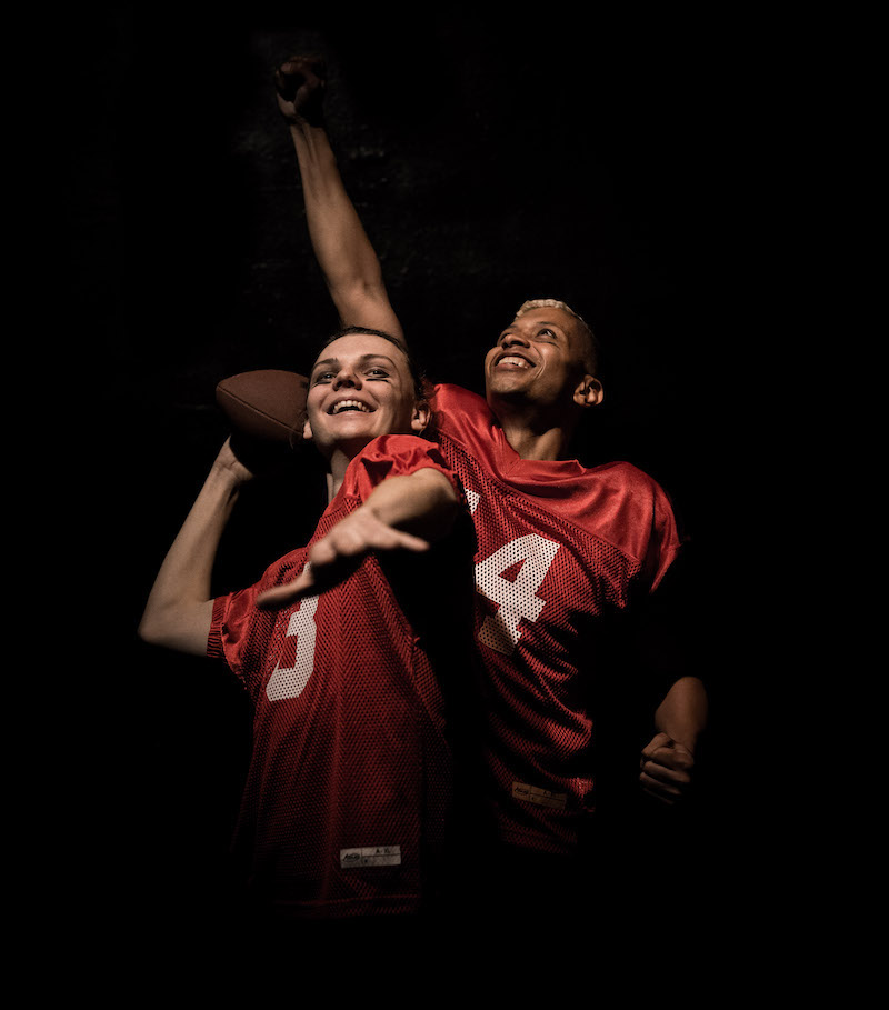 Photo caption: Zeke Jones and Larray Grimes in The Unsackable Man at Zombie Joe's Underground. (Photo credit: Jeremey Connors)