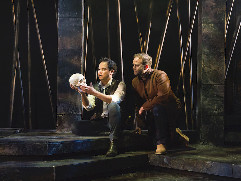 Ramón de Ocampo, and Adam J. Smith in Hamlet (Photo by Frank Ishman)