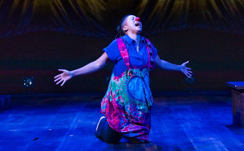 Carolyn Ratteray in Both And (a play about laughing while black)  at Boston Court (Photo by Frank Ishman)