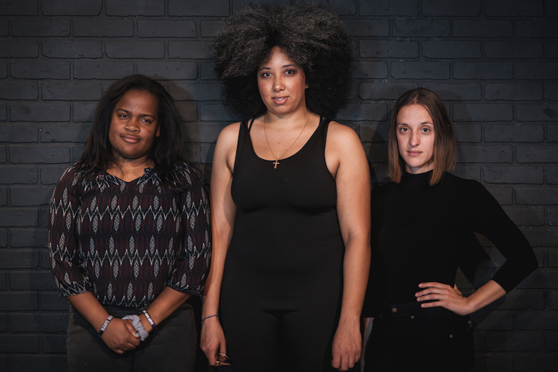 Unladylike Theatre founders and actors Kendell Byrd, Tiana Randall-Quant, and Ashley Victoria Robinson. (Photo by Nick Dee.)