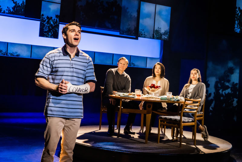 Anthony Norman, John Hemphill, Lili Thomas and Alaina Anderson in Dear Evan Hansen  at the Ahmanson Theatre (Photo by Evan Zimmerman for MurphyMade)