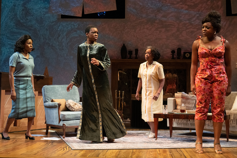 Arie Bianca Thompson, Chibuba Osuala, Jennifer Leigh Warren and Meredith Noël in 
 Nina Simone: Four Women at South Coast Repertory.
(Photo by Jenny Graham)